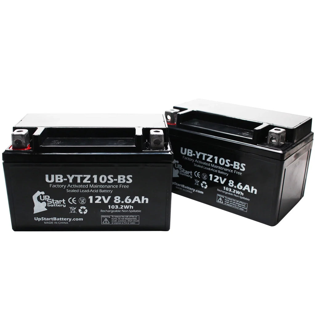 2-Pack UpStart Battery Replacement 2011 Yamaha -R1 1000CC Factory Activated, Maintenance Free, Motorcycle Battery - 12V, 8.6Ah, -YTZ10S-
