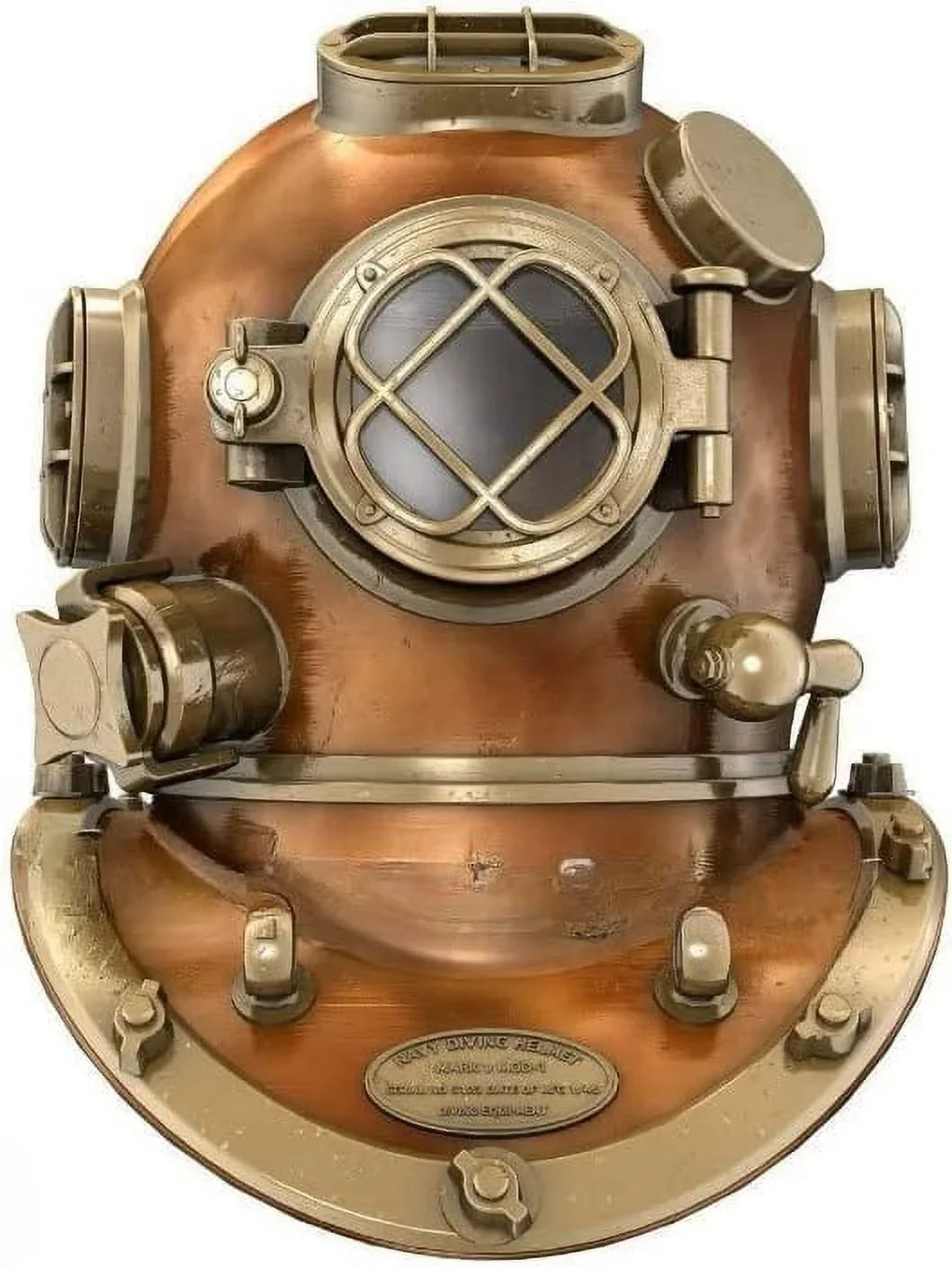 Vintage U.S Navy Mark V Copper Brass Diving Divers Helmet Antique  Nautical