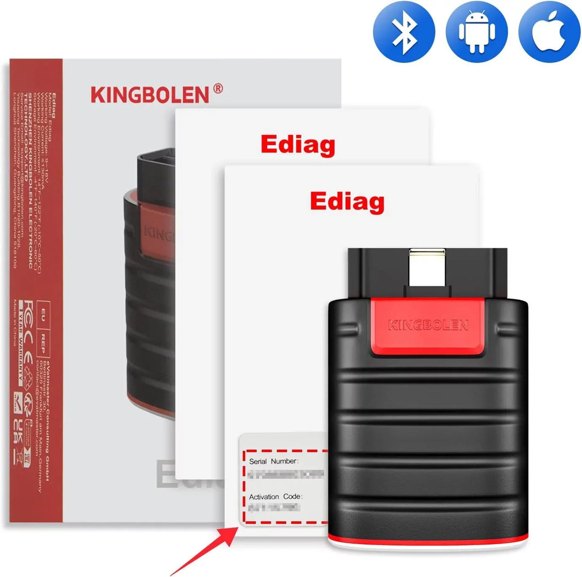 Ediag OBD2 Scanner Bluetooth for iPhone & Android, All Systems Bidirectional Diagnostic Tool with  Coding, 15+ Reset Functions, All Software 1 Year Free