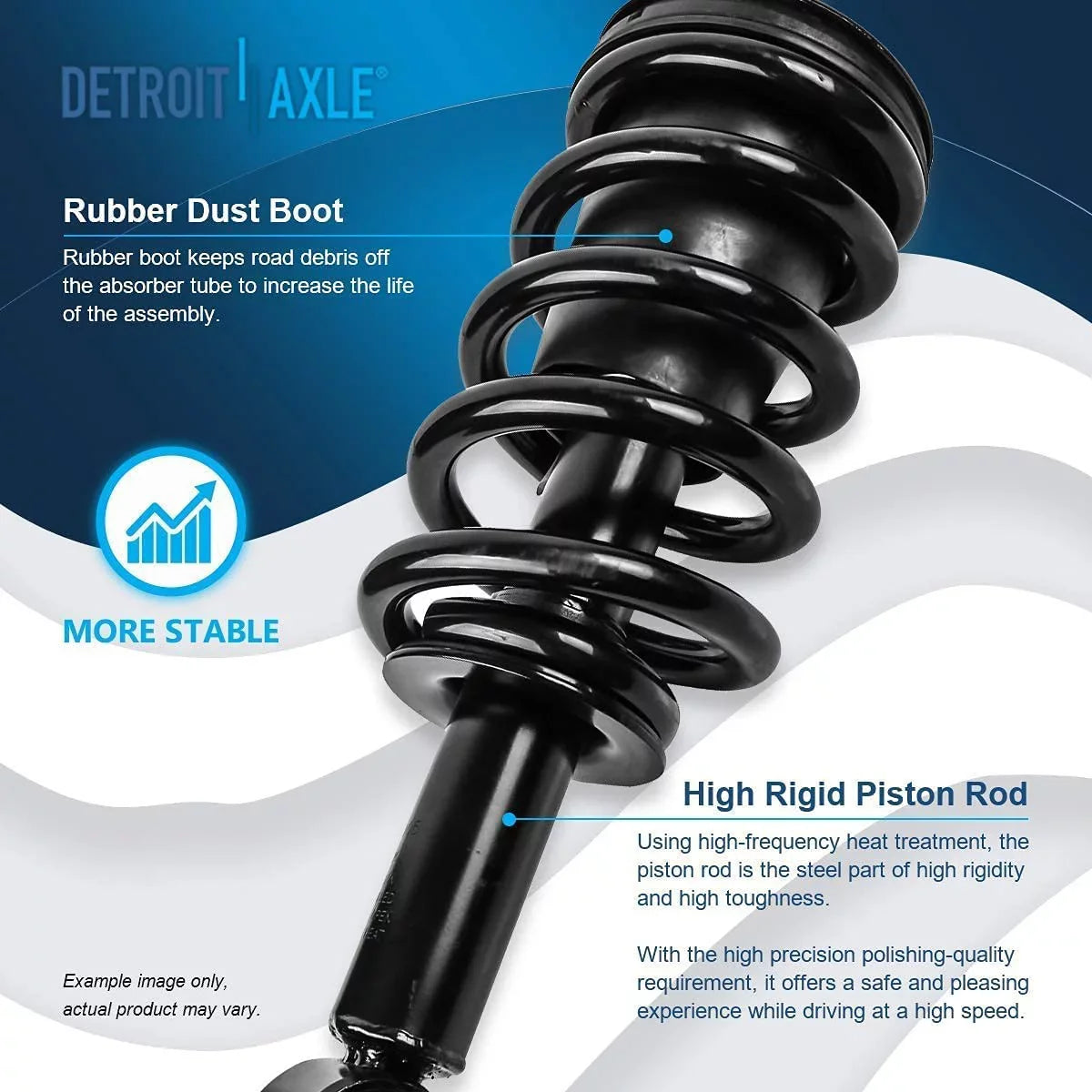 Detroit Axle - Struts Shocks for 2007-2013  Chevy Silverado Sierra 1500 [Exc. Electronic Susp.] Complete 2 Front Struts w/Coil Spring 2 Rear Shock Absorbers 2008 2009 2010 2011 2012 Replacement