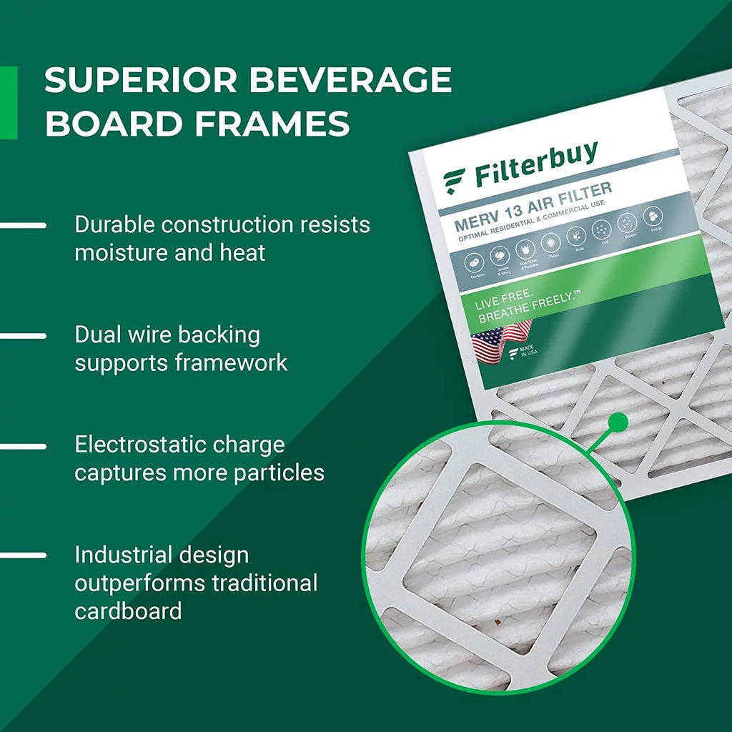 Filterbuy 12x12x1  13 Pleated   Furnace Air Filters (6-Pack)