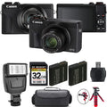 Canon PowerShot G7 X Mark  Digital Camera (Black) + Extra Battery + Flash - 32GB Kit