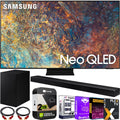 Samsung QN75QN90AA 75 Inch Neo  4K Smart  (2021) Bundle with -A650 3.1ch Soundbar and Subwoofer with Premium 2 Year Extended  Protection Plan Streaming Kit Deco Gear 2 Pack  Cables