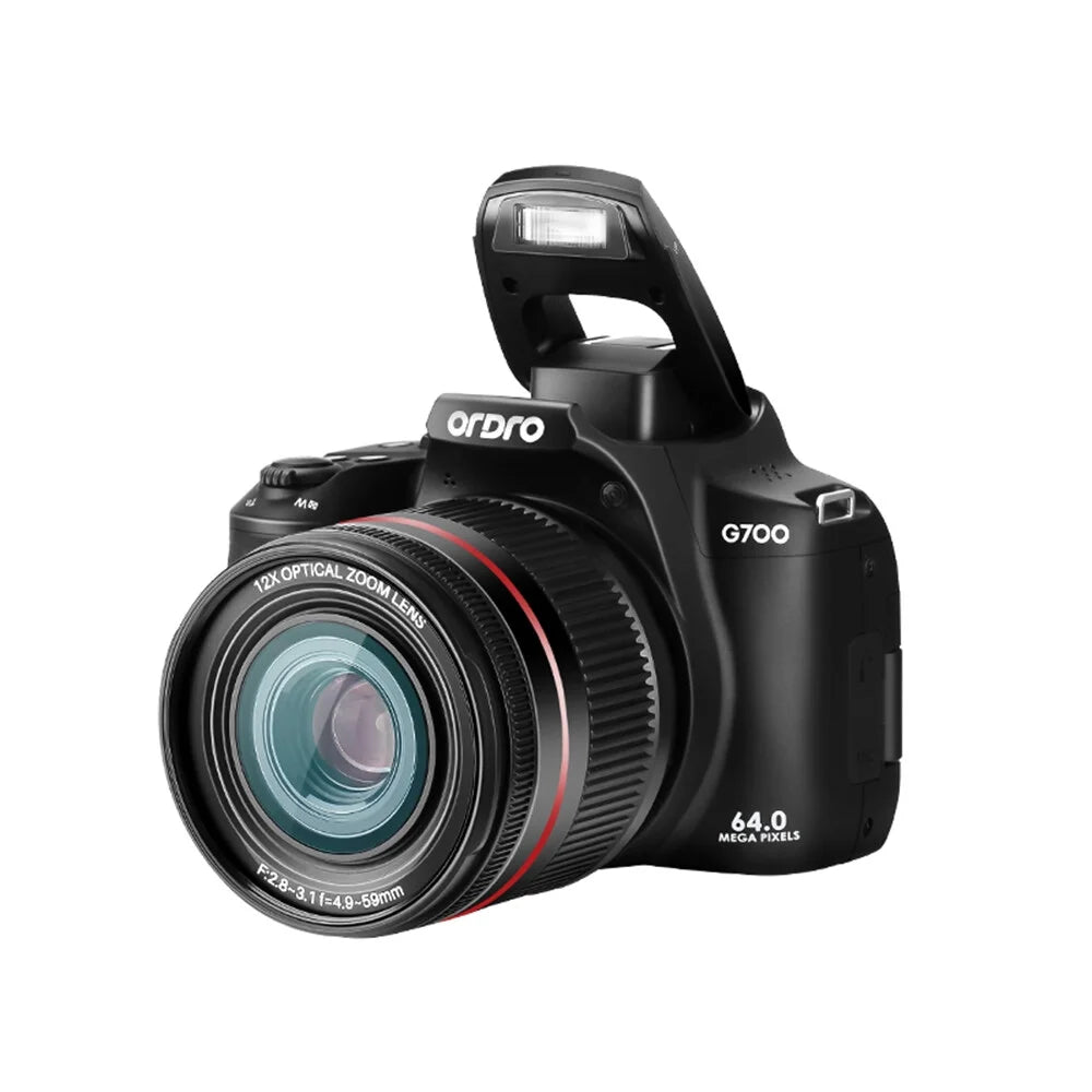 G700 4K Digital Camera WiFi Digital Video Camera Camcorder 64MP 3.0 Inch  Screen 12X Optical Zoom Auto/Manual Focus Built-in Flash Battery Electronic Stabilization with Strap for Vlogging