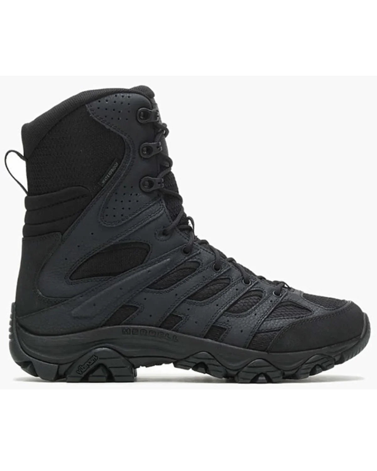 Merrell Men's Moab 3 8" Tactical Zip Waterproof Boot Round Toe Black 9 D(M)