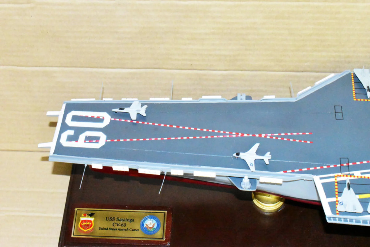 Saratoga -60 Aircraft Carrier Model,Navy,Scale Model,Mahogany,Forrestal Class