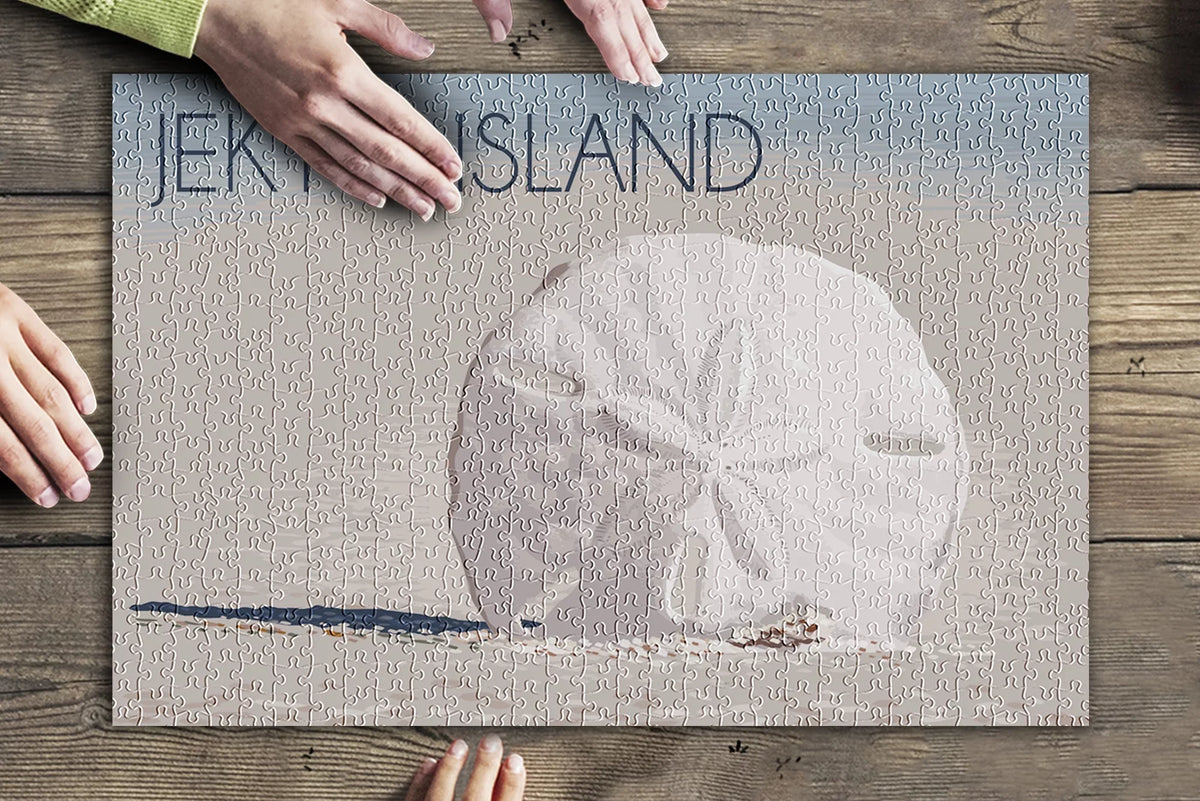 Jekyll Island, Georgia, Sand Dollar (19x27 inches, Premium 500 Piece Jigsaw Puzzle for Adults and Family, Made in )