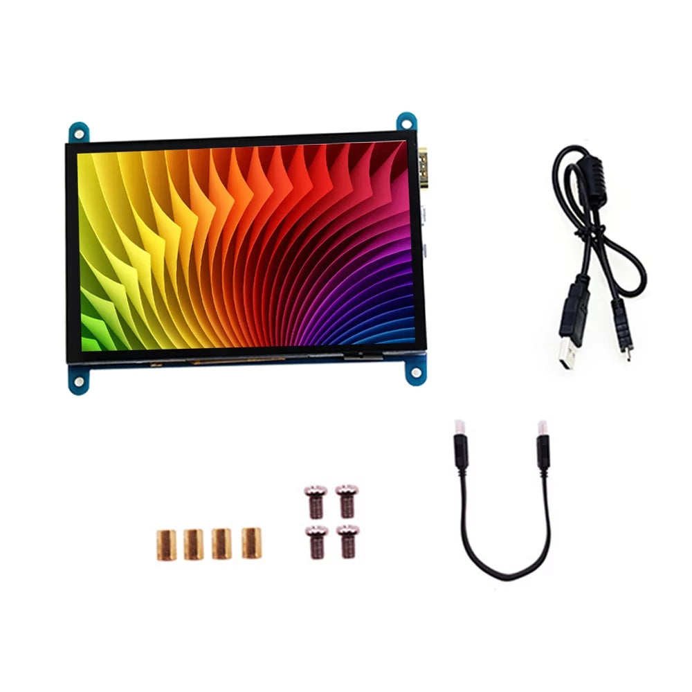 5 Inch  Capacitive Touchscreen Display 800*480 Resolution Small Portable  with   Interface Compatible with Raspberry Pi Educational Tool