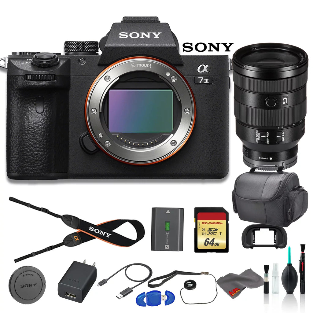 Sony Alpha a7  Mirrorless Digital Camera Bundle - With Sony  24-105mm f/4 Lens, Bag, 64GB Memory Card, Memory Card Reader and More