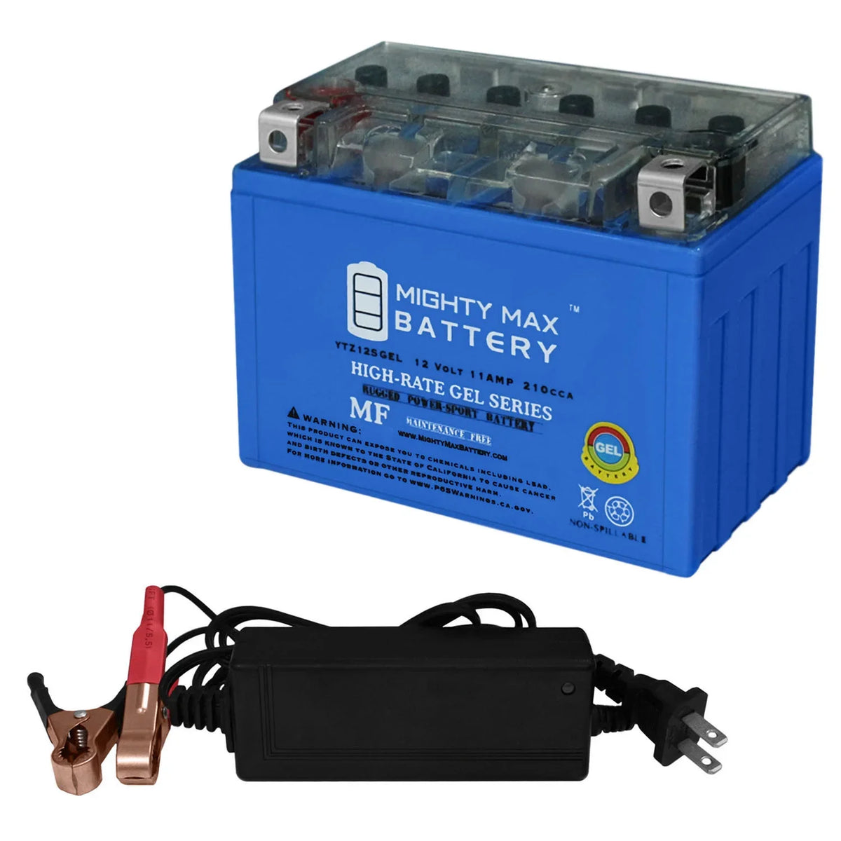 YTZ12S  Replaces Honda Super Hawk VRT1000F 2000 + 12V 2Amp Charger