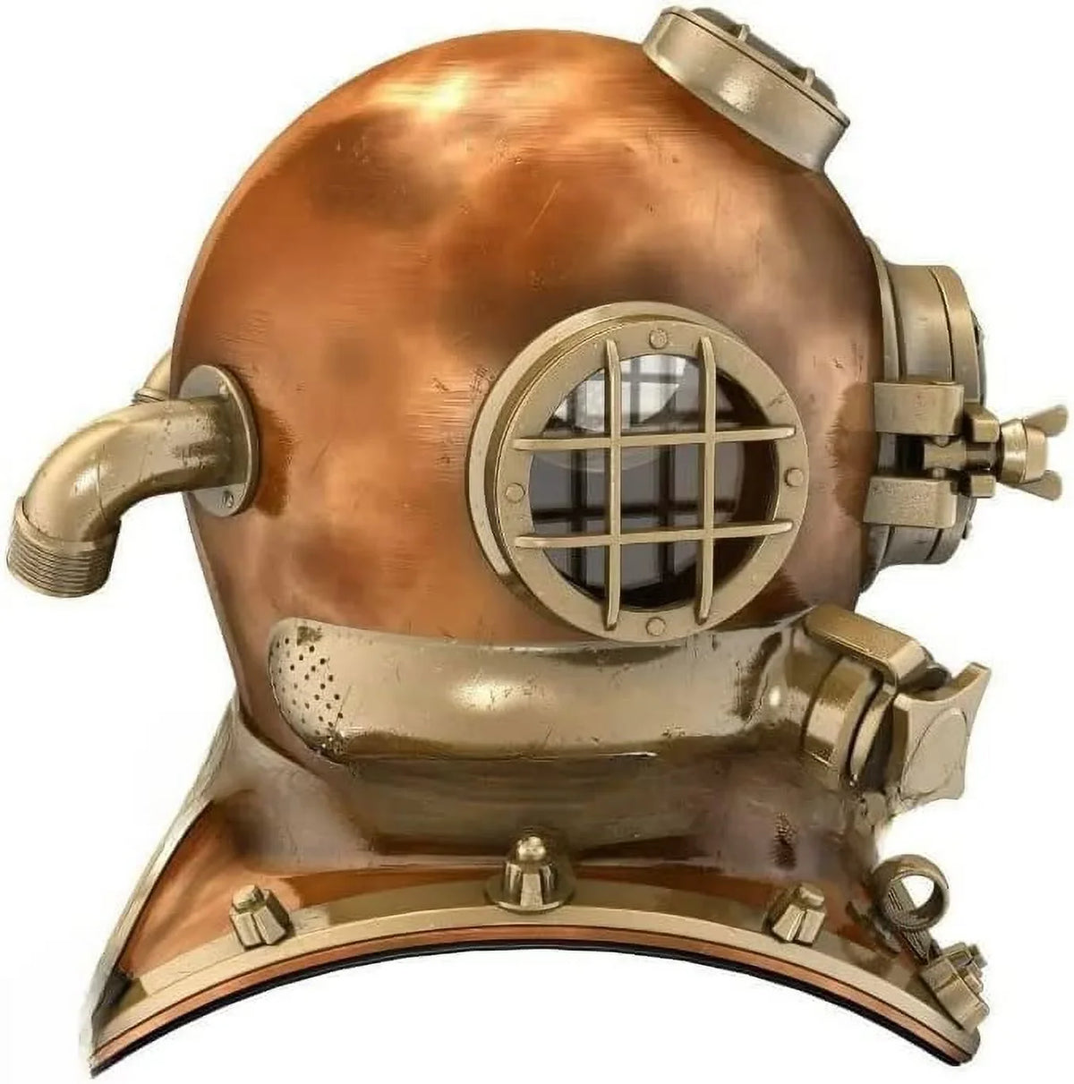 Vintage U.S Navy Mark V Copper Brass Diving Divers Helmet Antique  Nautical