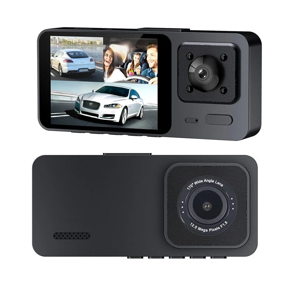 1080P 3 Lens  Dual Lens Car Dash Cam Front/Rear/Inside Video Recorder Camera G-sensor