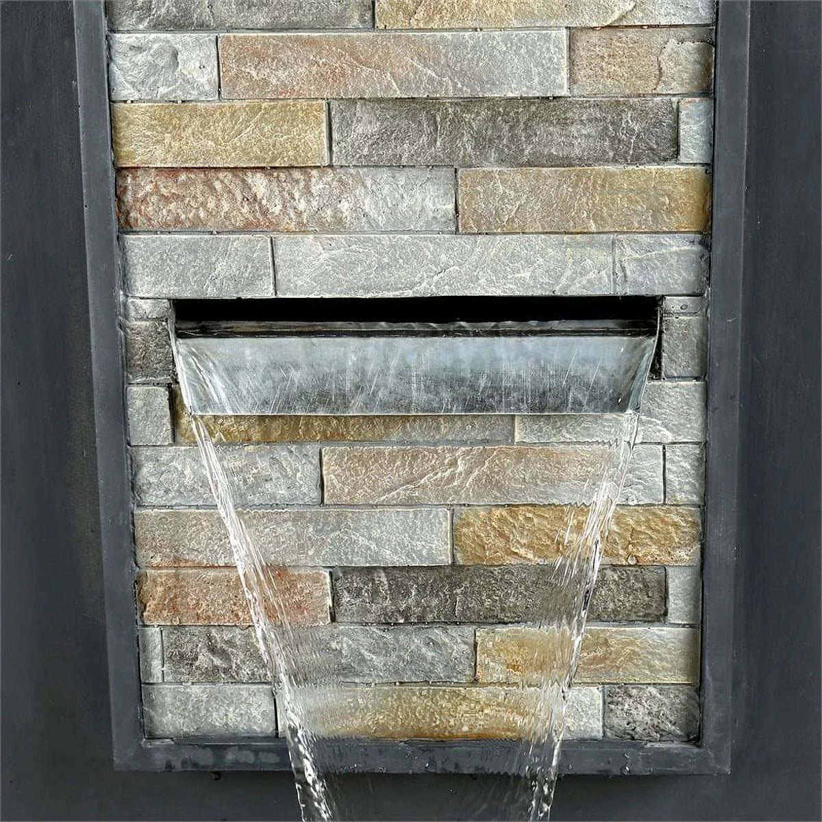 Jeco FCL186 32 in. Contemporary Finish with Rock Texture Fountain &  Light