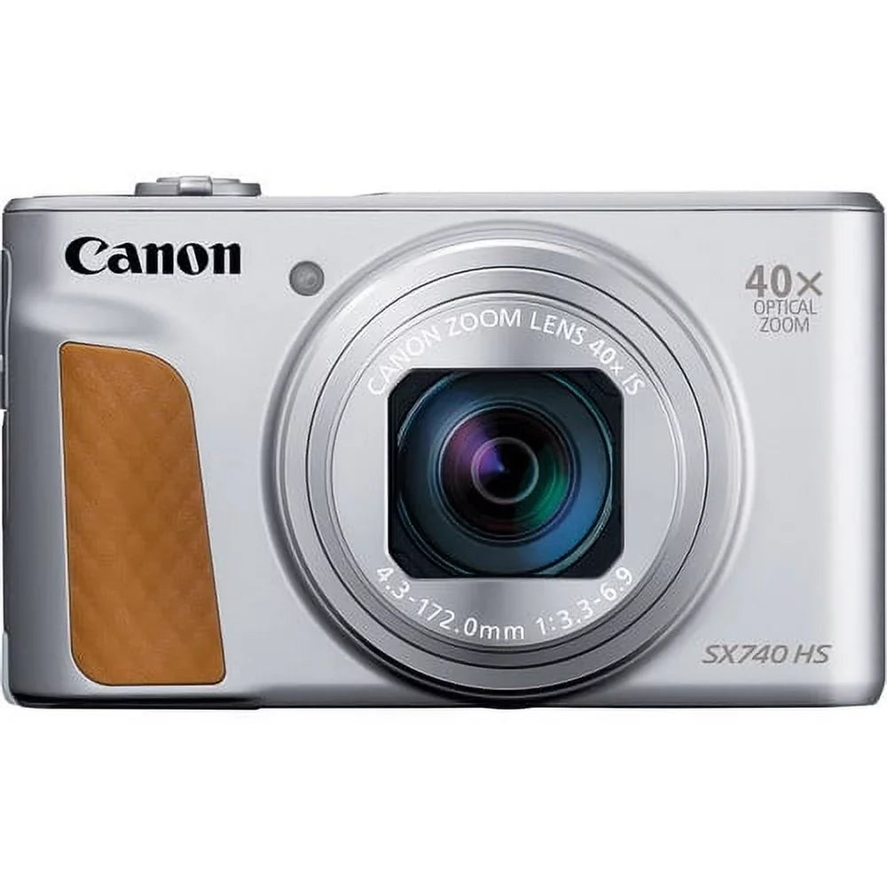 Canon PowerShot SX740  Digital Camera (Silver) with 64GB , Tripod, and More
