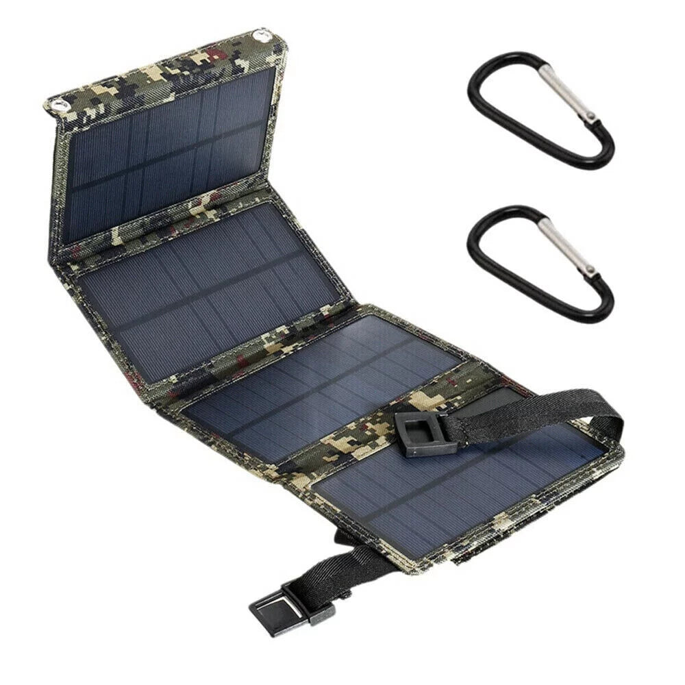 80W  Solar Panel Folding Power Bank Outdoor Camping Hiking Phone Charger