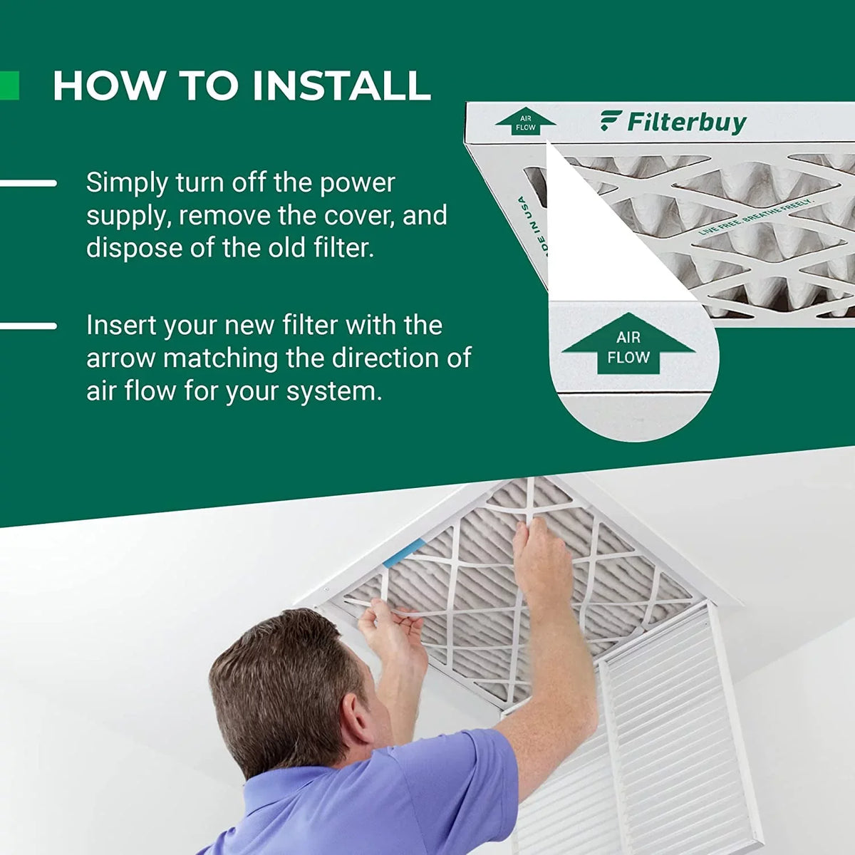 Filterbuy 24x24x1  11 Pleated   Furnace Air Filters (4-Pack)