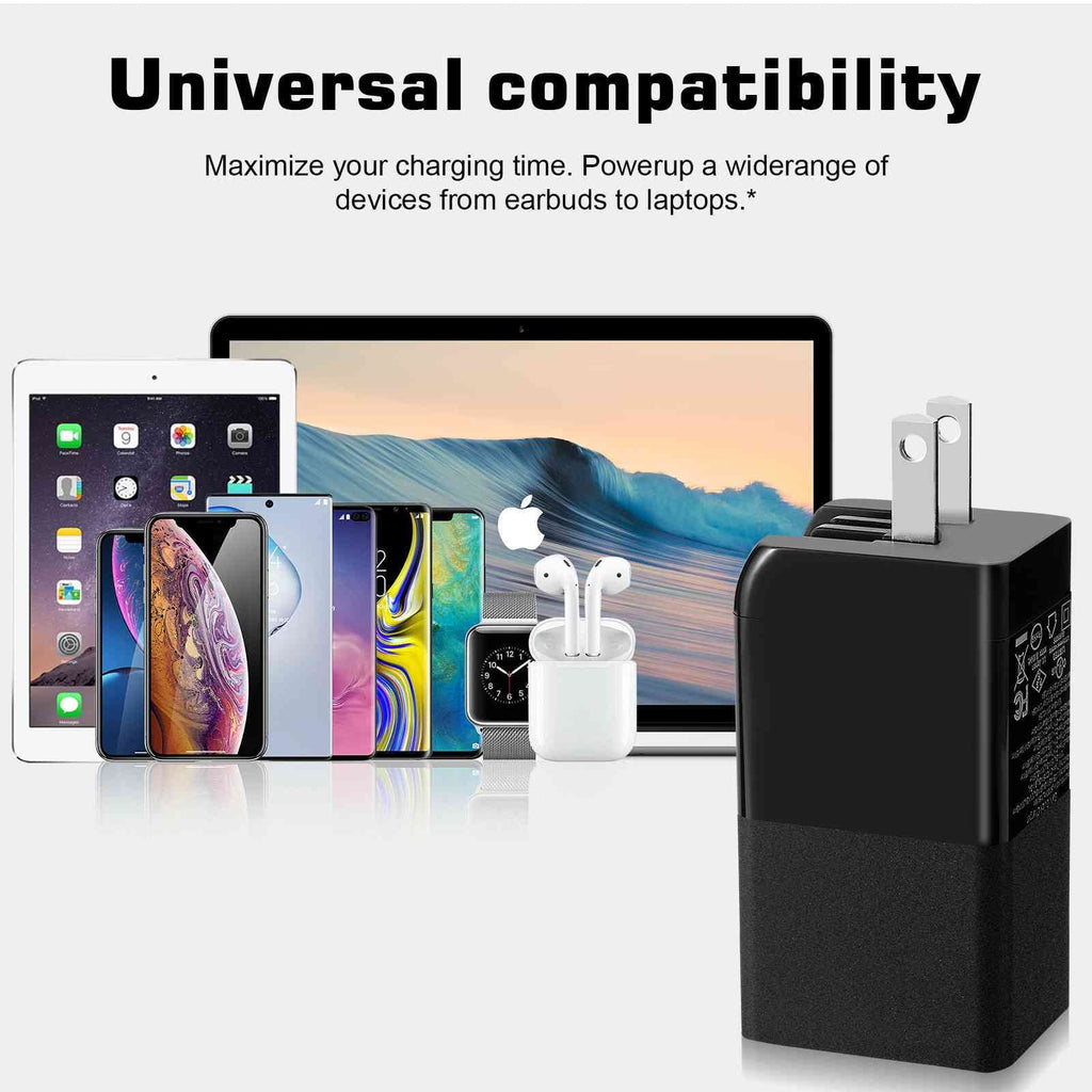 UrbanX 65W Fast Travel Charger with 3 Ports  & Dual -C High-Speed Charging Compatible with Doogee S86/S88 Plus/S96 Pro/S58 Pro/S59, iPhone, Samsung Galaxy, Google Pixel, MacBook, Steam Deck