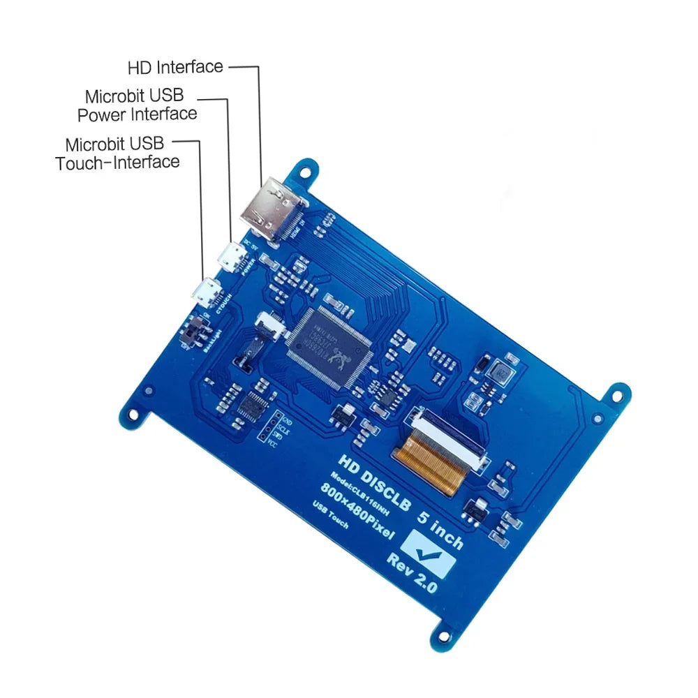 moobody 5 Inch  Capacitive Touchscreen Display 800*480 Resolution Small Portable  with   Interface Compatible with Raspberry Pi Tool