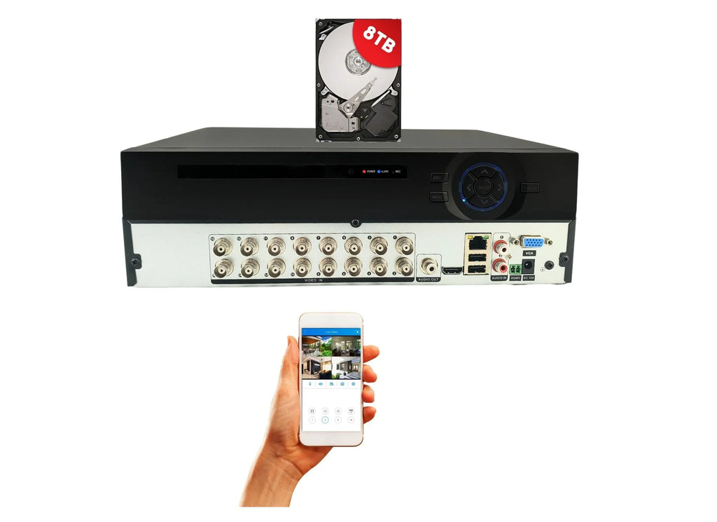 Evertech 16 Channel Digital Video Recorder H.265 Hybrid 4in1    Analog  Security Camera  8TB