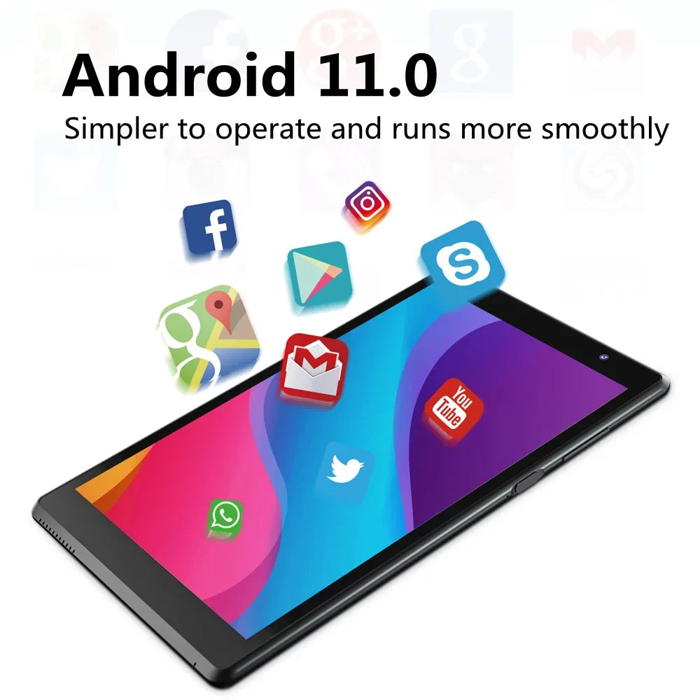 Tablet, 8 inch Android 11 Tablets RAM2GB+ROM32GB Quad Core Tablet,  Screen, 8.0  Camera, Wi-Fi, Bluetooth, ,  Tablet  Black