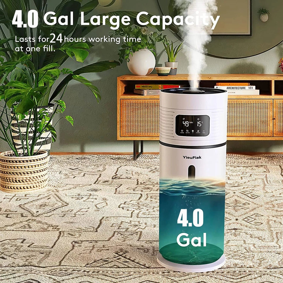 4 Gal Commercial Large Humidifiers Style Industrial 360° Humidifier Whole-House