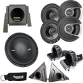 Works For Polaris Slingshot - Front & Rear Speaker Pods with Polk MM652 Speakers & Sub Enclosure with MM1042SVC Sub
