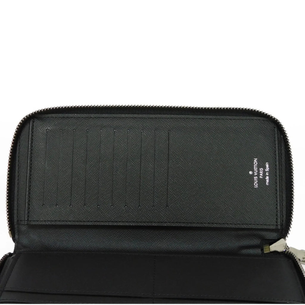 Pre-Owned   Long Wallet Zippy Vertical  Logo Round Zipper Monogram Eclipse Noir M62295 Men's Billfold (Good)