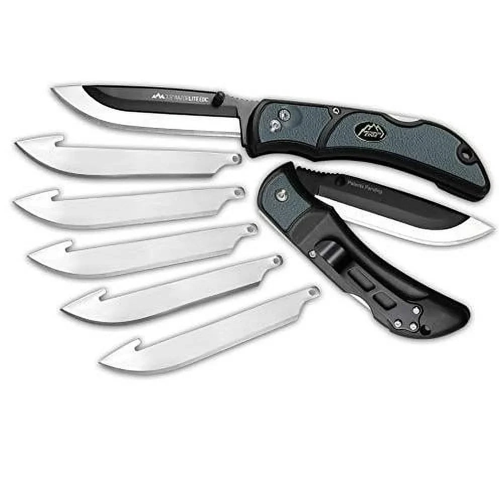 Outdoor Edge RLY50C Razor-Lite  3.5" 420J2 Stainless Steel Drop Point Tanto Polymer Black, Gray Inserts