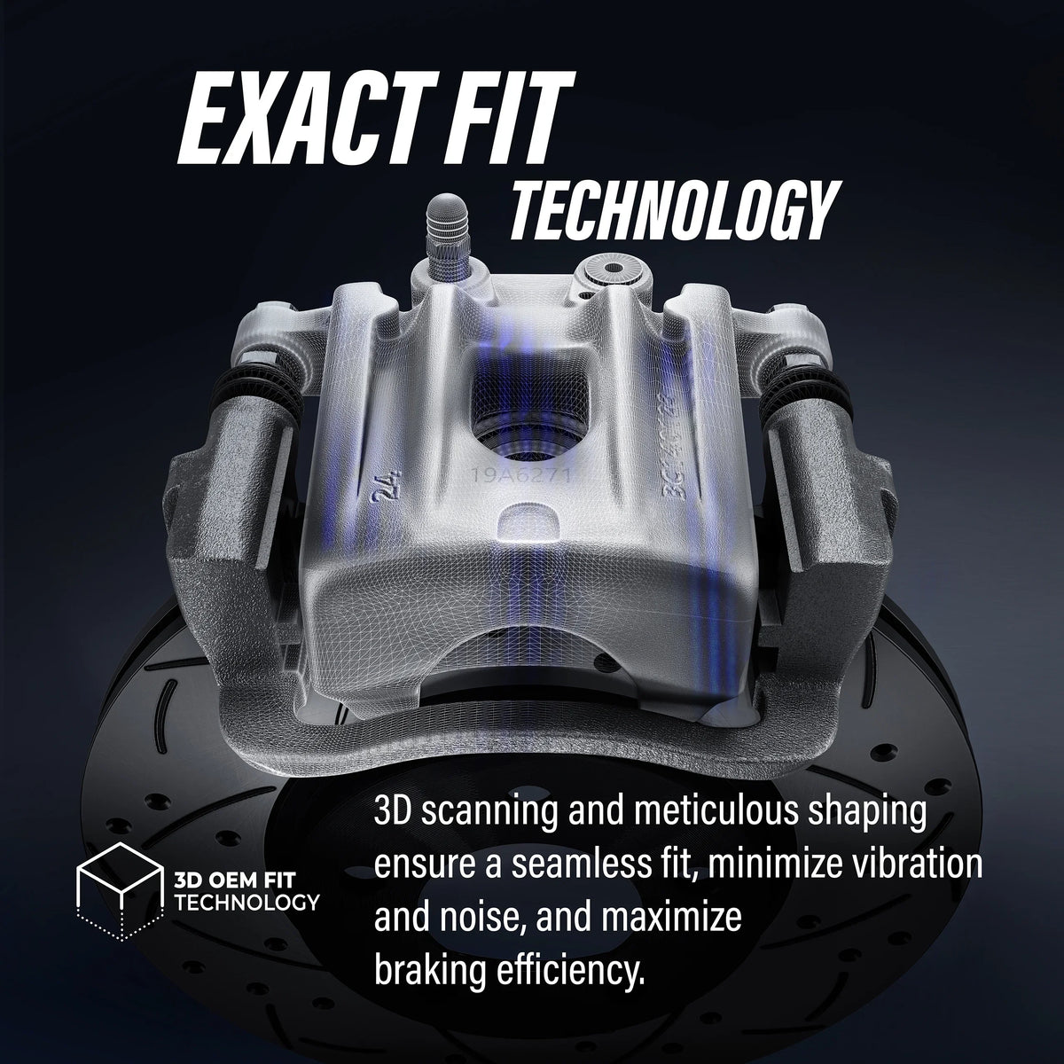 Transit Auto Rear Disc Brake Coated Caliper Drilled Slotted Rotors And Ceramic Pads Kit For 2012 Ram C/V With Dual Piston Front -101645N
