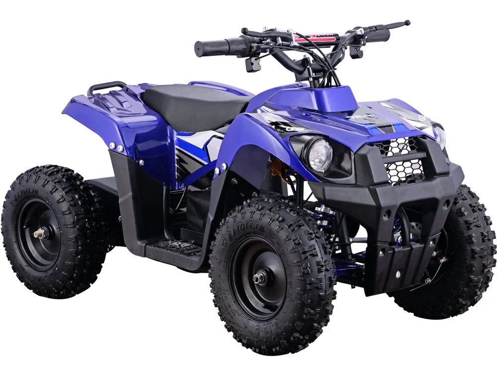 MotoTec Monster 36V 500W Kids Battery Powered  Four Wheeler Blue