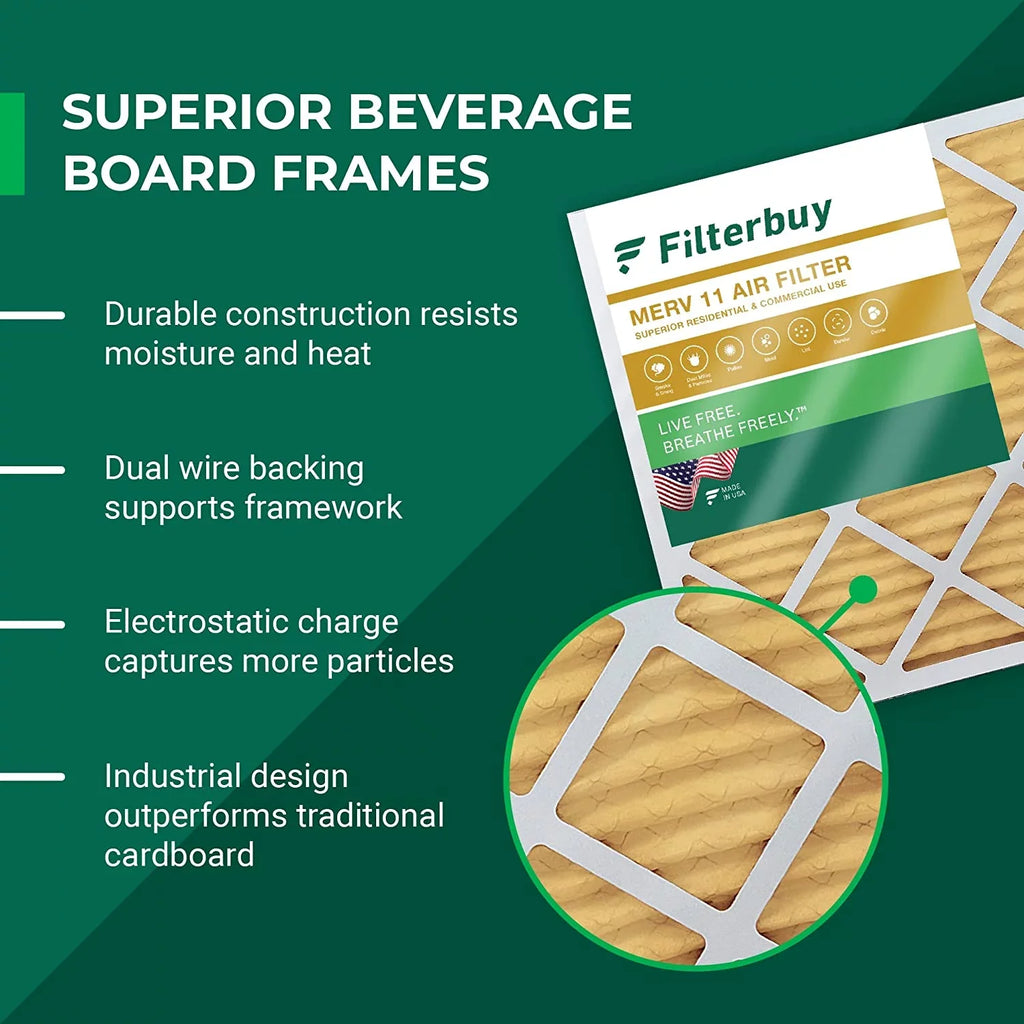 Filterbuy 24x24x1  11 Pleated   Furnace Air Filters (4-Pack)