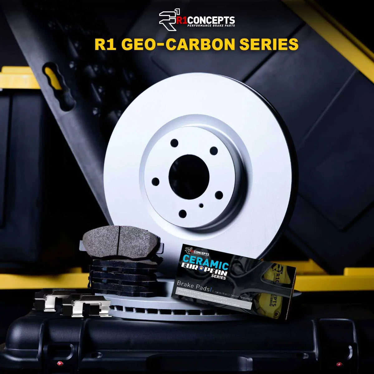 R1 Concepts Wdth1 59006 R1 Brake Rotors Carbon Coated W/ Euro Ceramic Pads & Fits select: 2017-2020