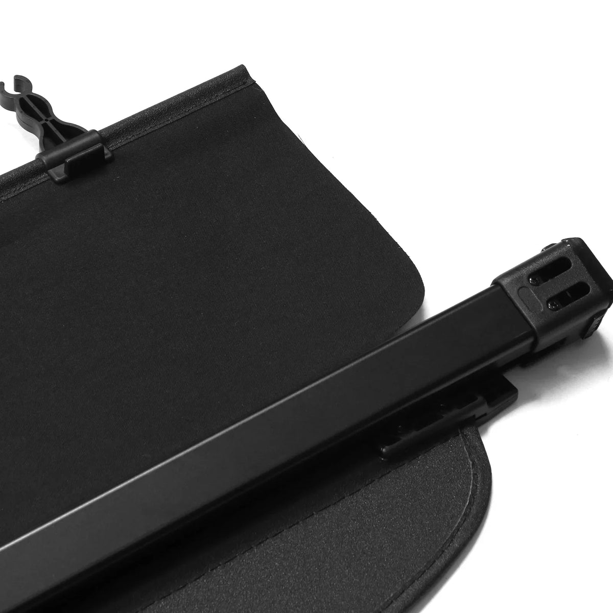 Ikon Motorsports Cargo Cover Compatible With 2014-2018 Subaru Forester (Only Fit Automatic Rear Gate)  & Aluminum Rod Black Security Rear Trunk Cover Security Retractable Shield