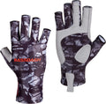 Sun Protection Fingerless Hunting Fishing Gloves  50+ Men s Women s  Gloves for Kayaking Paddling Hiking Cycling Driving Shooting Training Black Camo X-Large