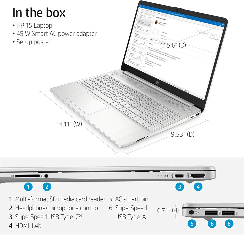 15 15.6" Full  Business Laptop Computer, Intel 4-core i5-1135G7, 16GB , 1TB PCIe , Iris Xe Graphic, Wi-Fi 6,  4.2, Natural Silver, Windows 11 Home