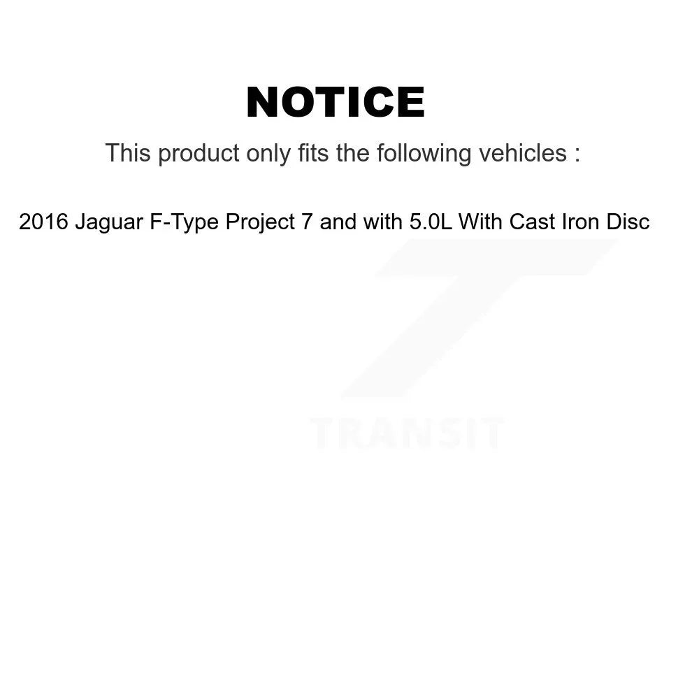 Transit Auto - Front Rear Ceramic Disc Brake Pads And Wear Sensors Kit For 2016 Jaguar F-Type Project 7 with 5.0L With Cast Iron -100247