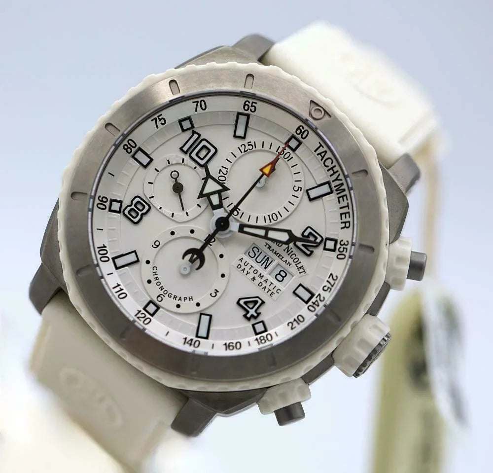 Armand Nicolet T616B--9610B Stainless Steel Ivory Rubber Automatic Men's Watch
