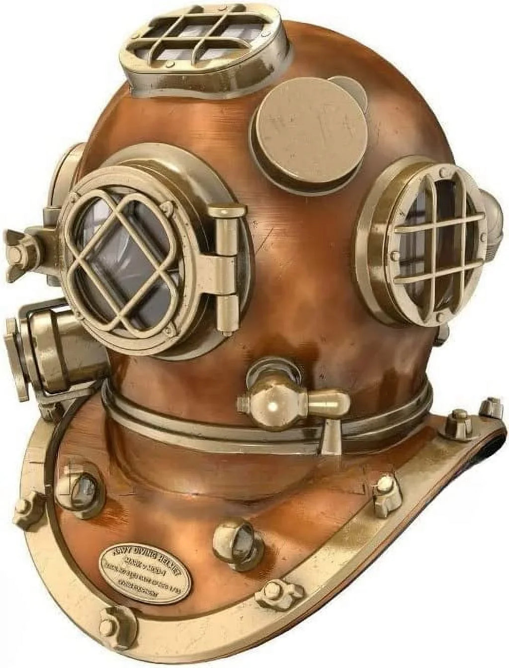 Vintage U.S Navy Mark V Copper Brass Diving Divers Helmet Antique  Nautical