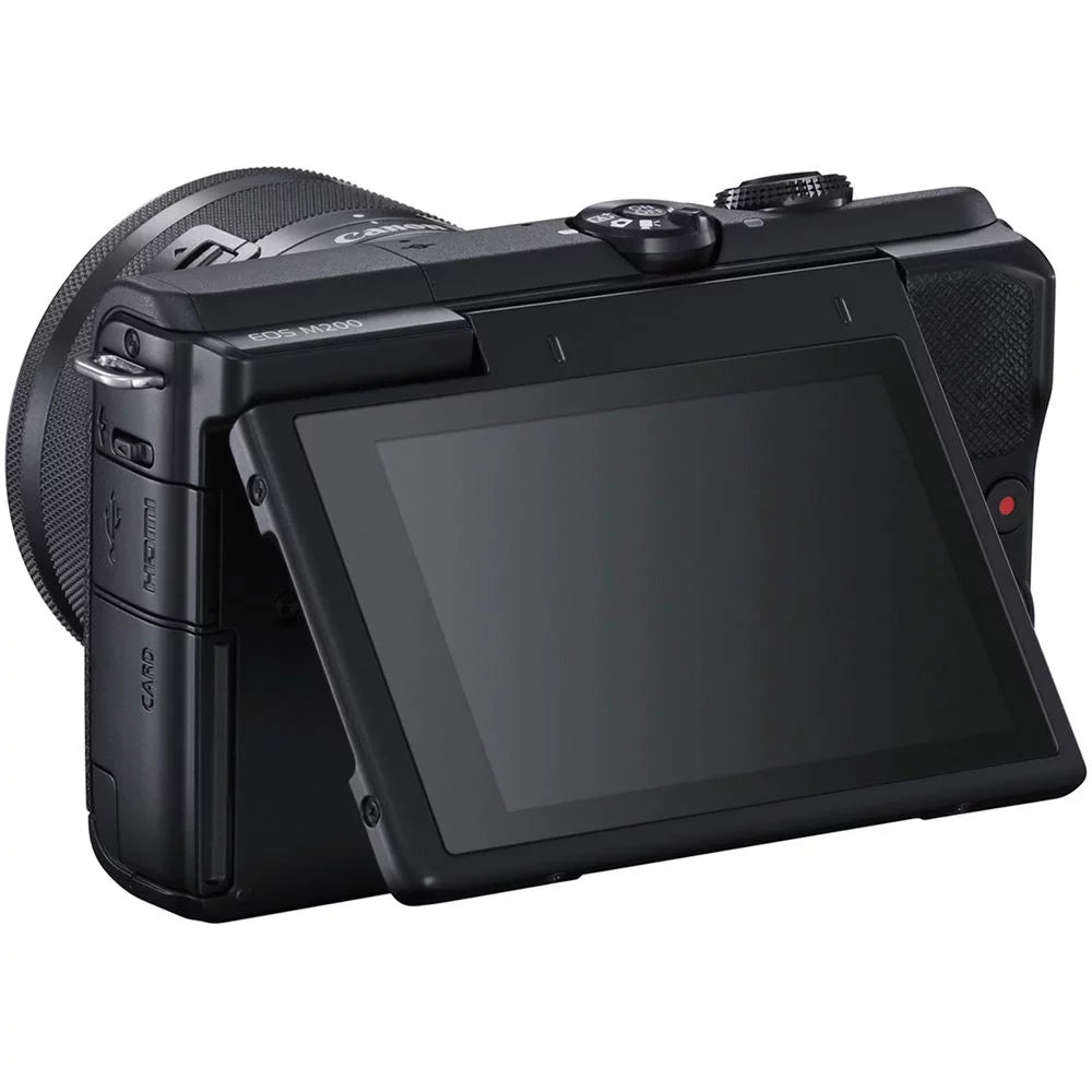 Canon  M200 Mirrorless Digital Camera with 15-45mm Lens (Black) Filter Bundle