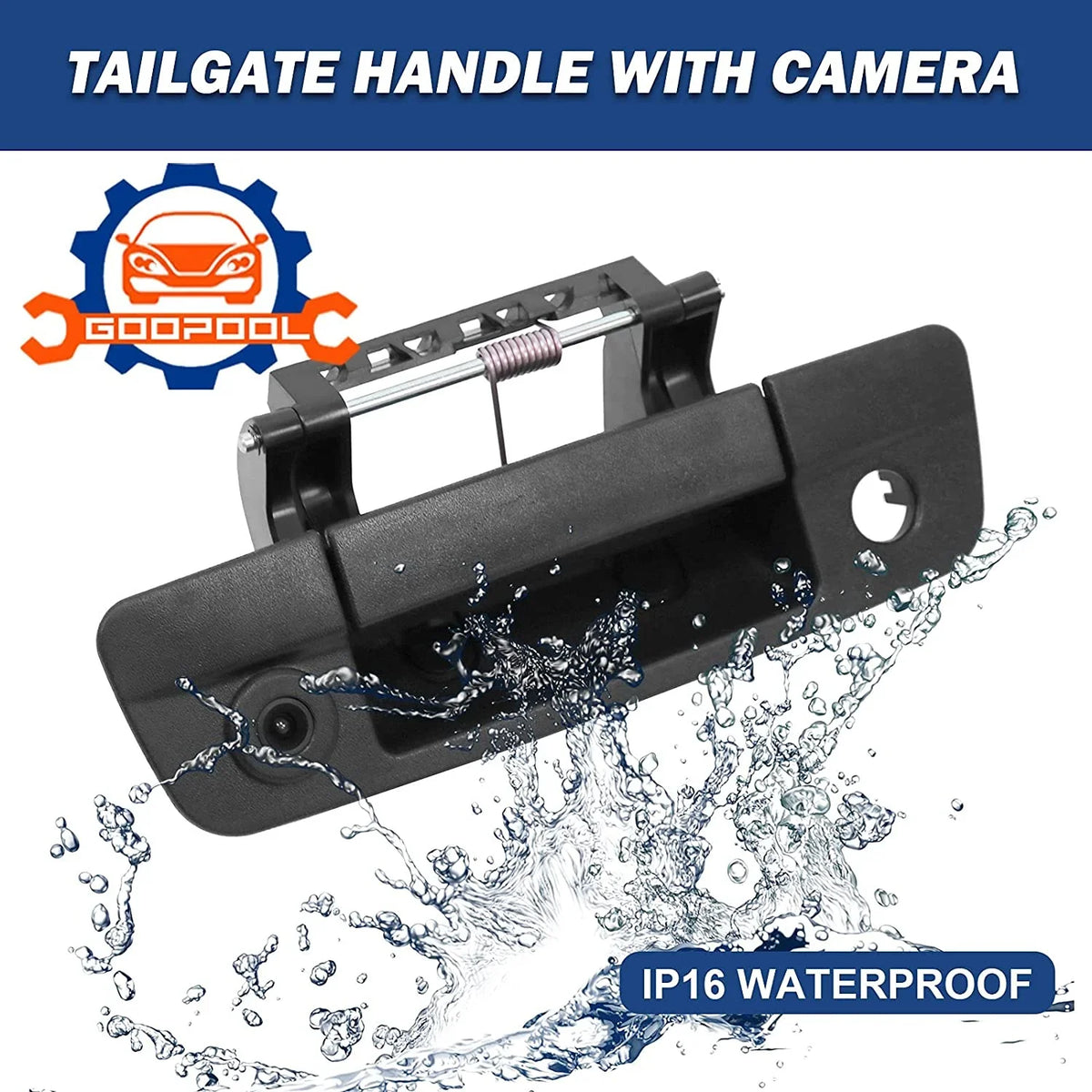Tailgate Handle Backup Camera Rear View Compatible with 2009-2017 Dodge Ram 1500 2500 3500（ Connector）