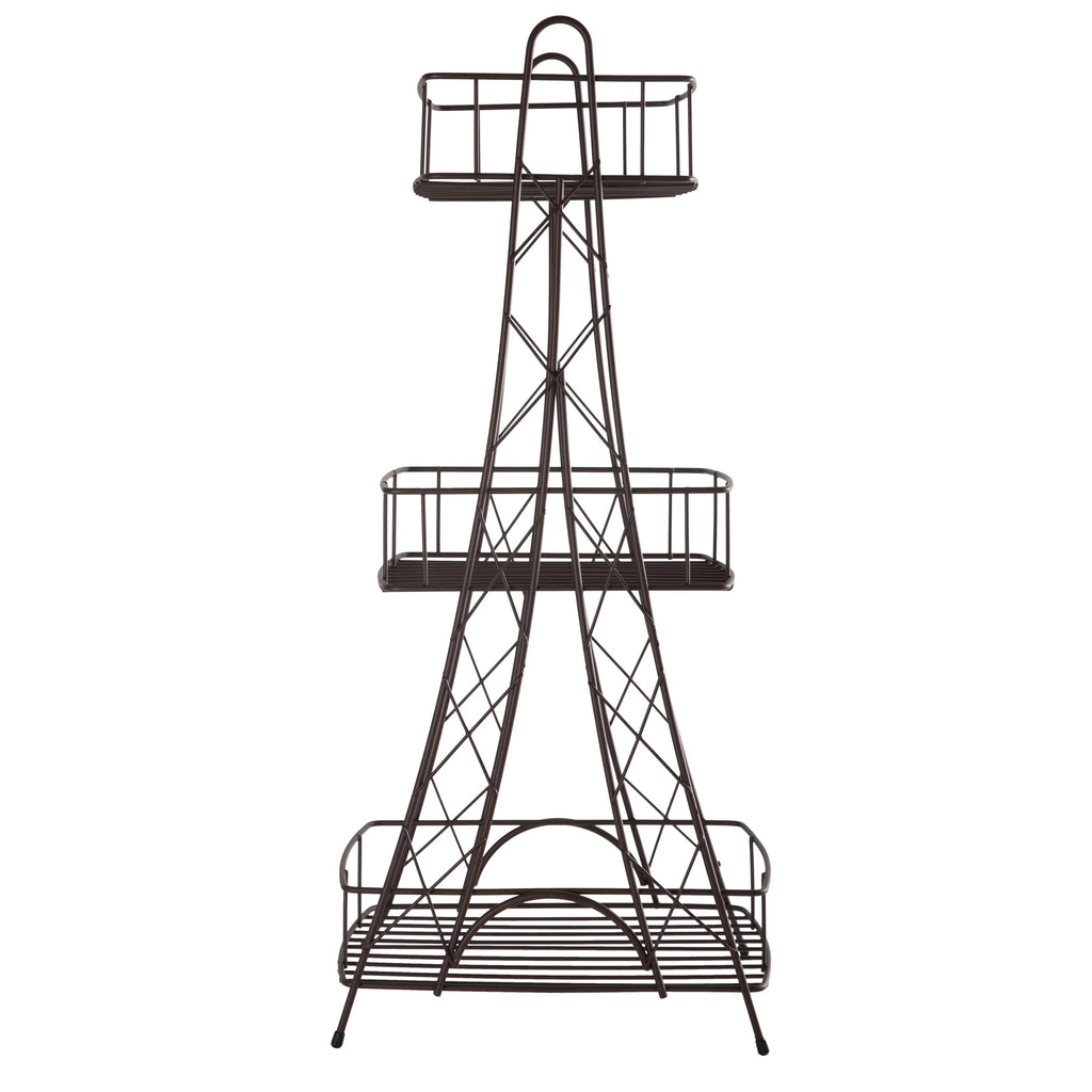 Paris Ville Des Lumieres Collection Eiffel Tower 3 Tier Spa Tower, 11"x 7"x 24.8" H