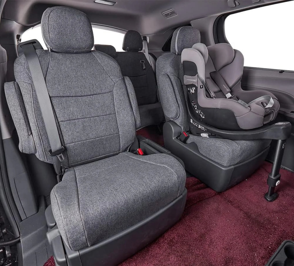 Coverdream Custom Fit Highlander Car Seat Covers for Toyota Highlander 2014 2015 2016 2017 2018 2019 - Three Row,Second Row 40/60 Split,Polyester (Full Set,Gray)