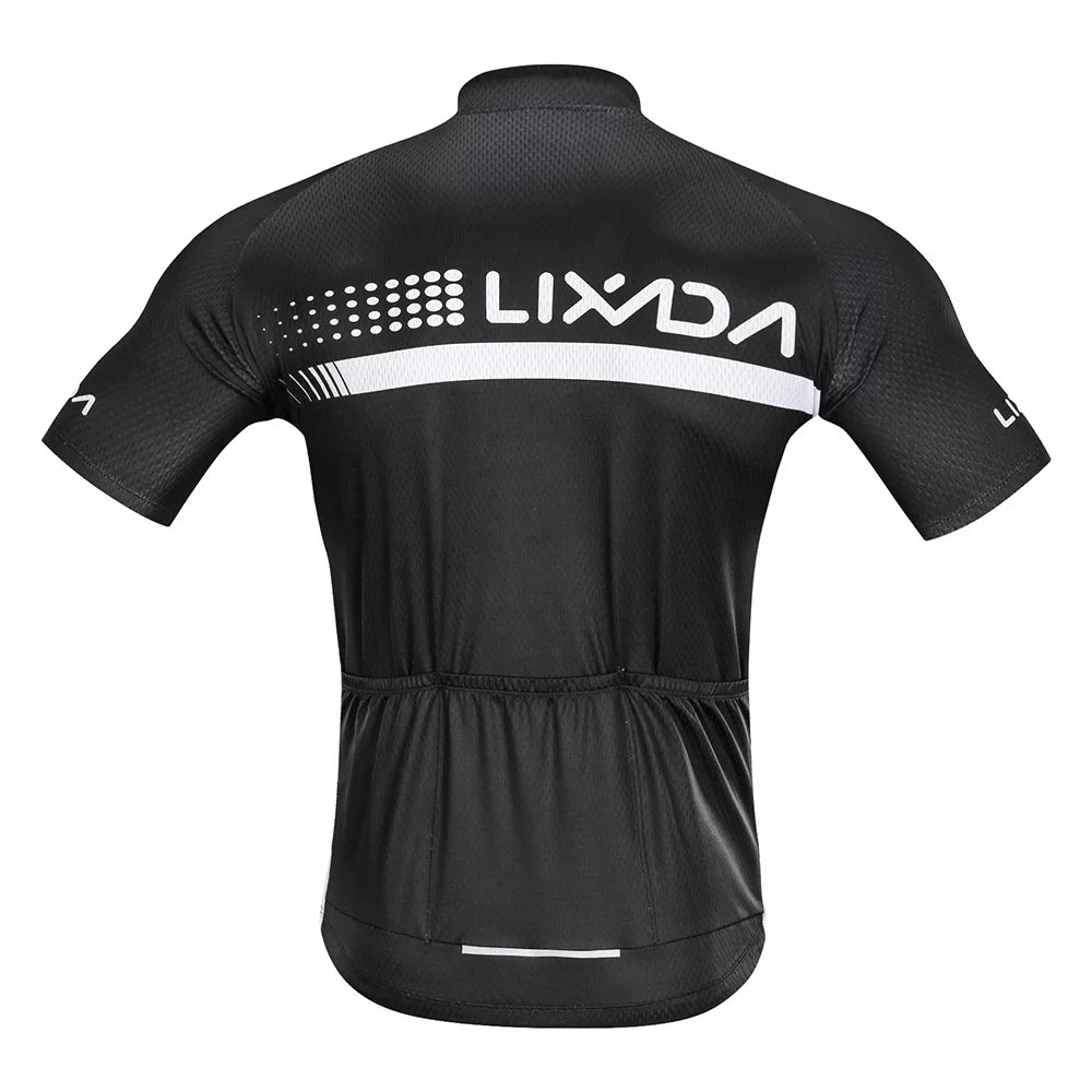 Lixada Summer Cycling Jersey Set Short Sleeve Shirt and Padded Bib Shorts Breathable  Bike Riding Biking Cycling Suit