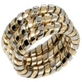 Pre-Owned Bulgari  Tubogas 3-row No. 9 Ring 14.53g K18   Yellow Gold White (Good)