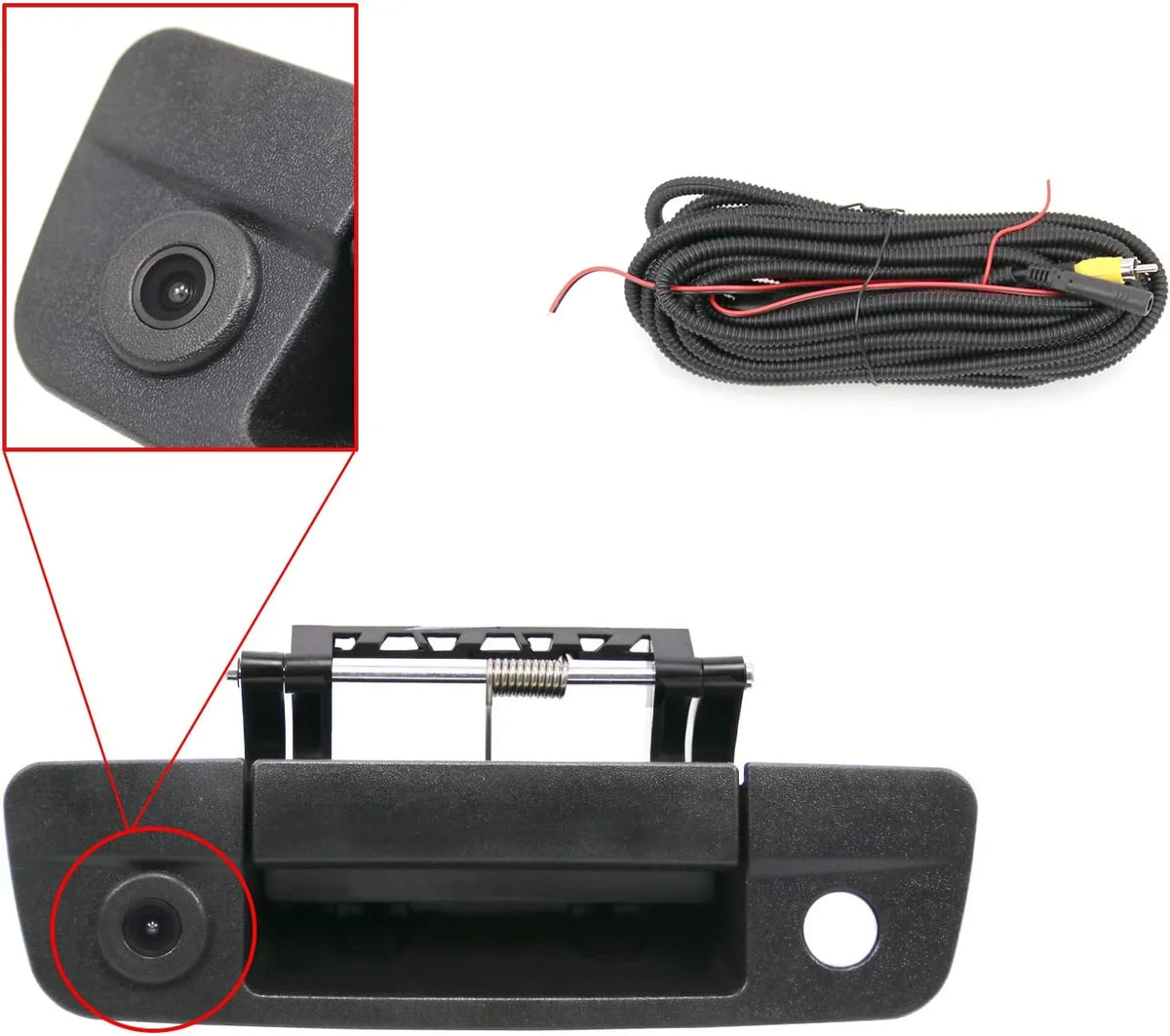 Tailgate Handle Backup Camera Rear View Compatible with 2009-2017 Dodge Ram 1500 2500 3500（ Connector）