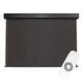 Keystone Fabrics Motorized  Outdoor Patio Sun Shade 10ft Wide (Dark Brown)