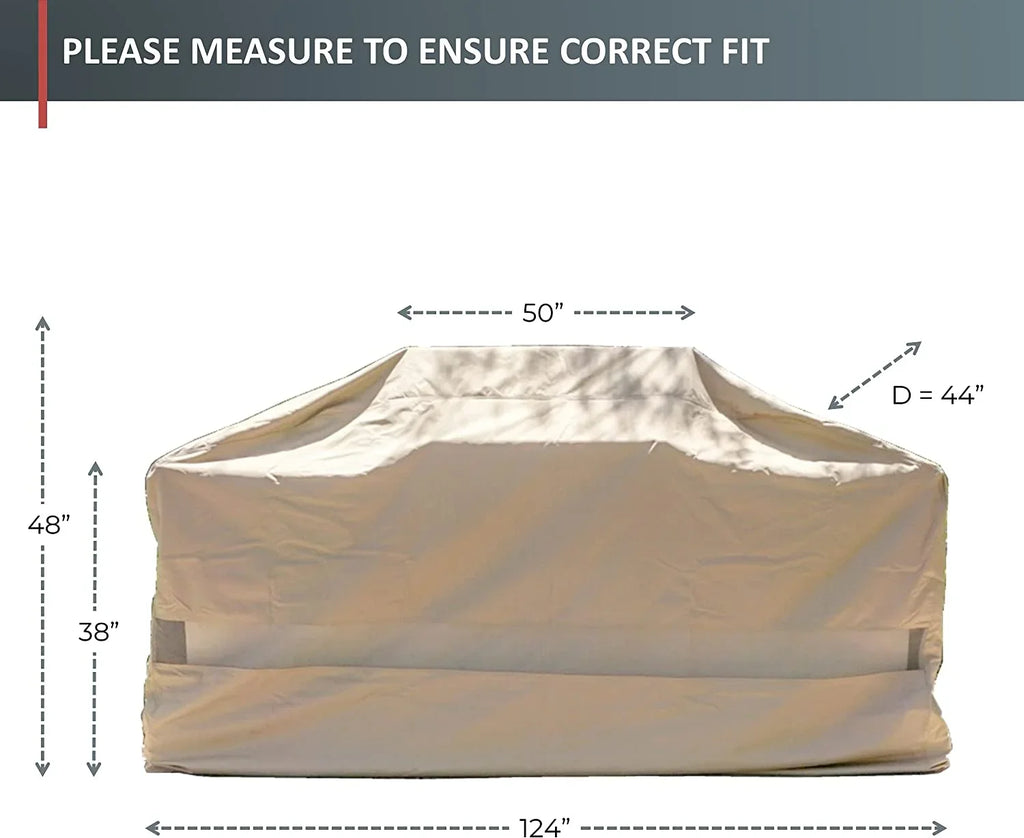Premium Tight Weave  Island Grill All Weather Protection Covers Up To 124"