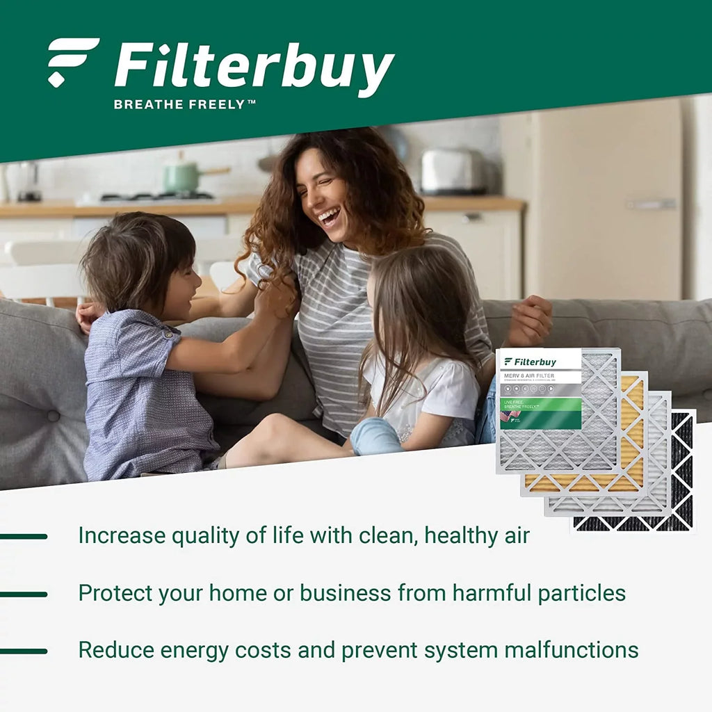 Filterbuy 12x24x4  13 Pleated   Furnace Air Filters (3-Pack)