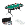 Fat Cat Folding Texas Hold'Em Table, Fat Cat Bling 13.5 Grams 500Ct Poker Chip Set, and Poker Chip Tray- 2pc.