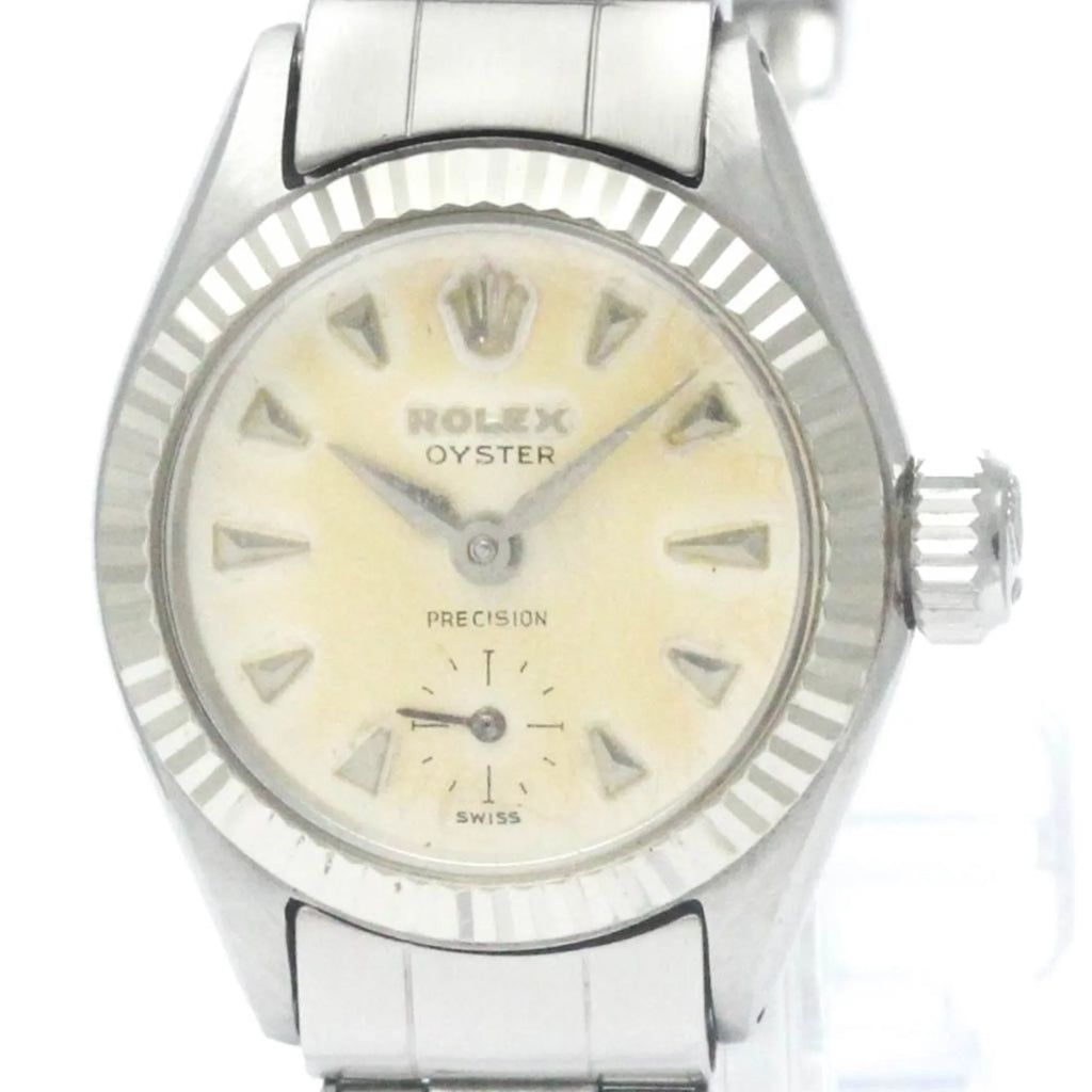 Pre-Owned Vintage  Precision Stainless Steel Hand-Winding Mens Watch 6525 BF565424 (Fair)